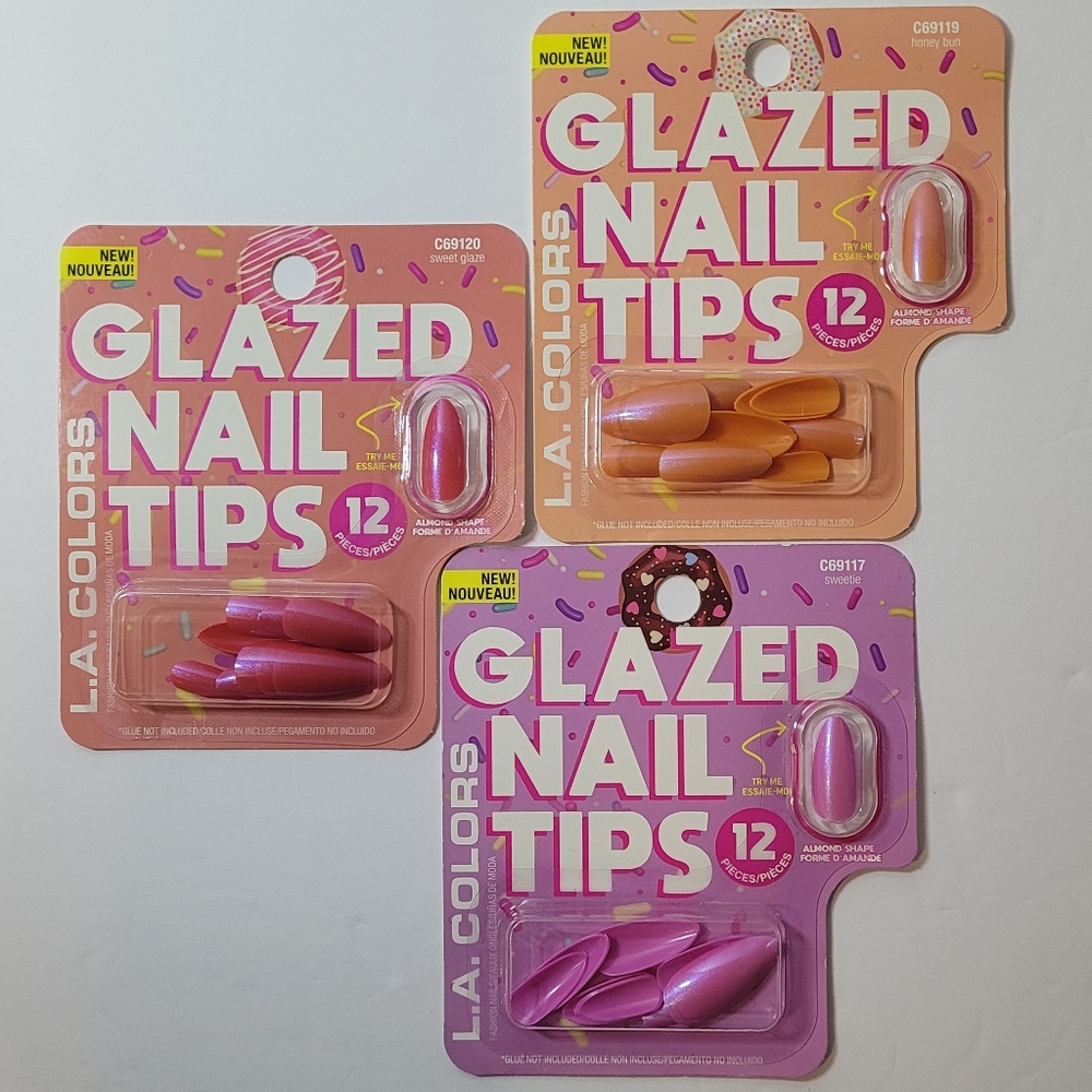 L.A. Colors Glazed Nail Tips 3 Sets